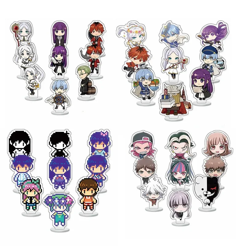 9pcs/Set Frieren: Beyond Journey\'s End Keychain Frieren at the Funeral Figure Acrylic Stand Model Plate Desk Decor Standing Sign