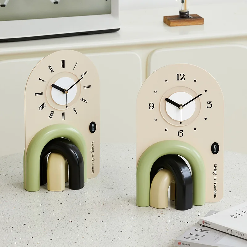 

French cream style home ornament, living room entrance, desktop clock, bedroom creative decoration