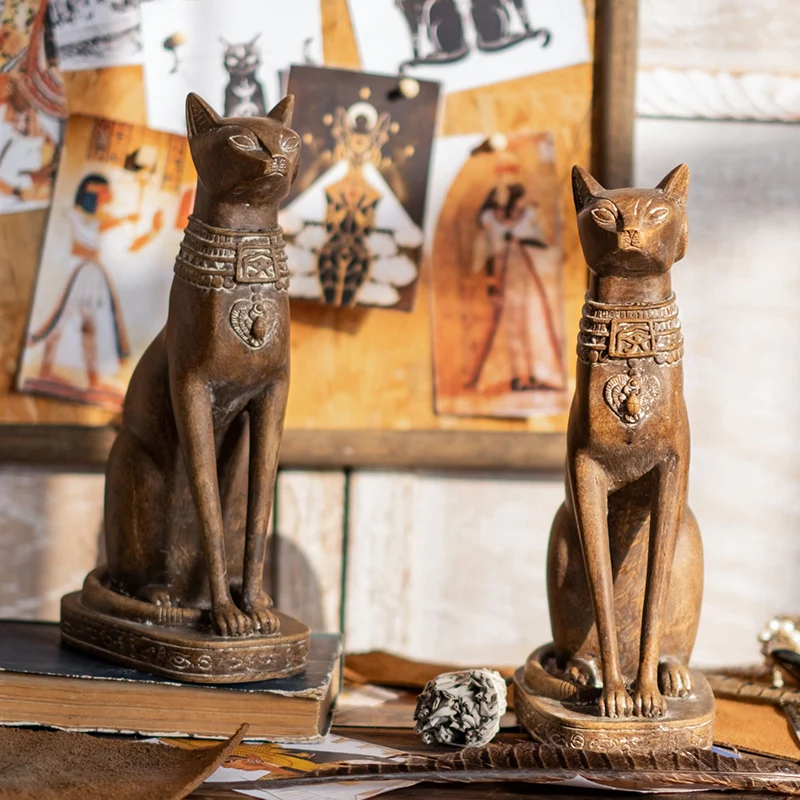 

Indoor furniture cat medieval ornament resin living room retro decoration study entrance decoration housewarming gift