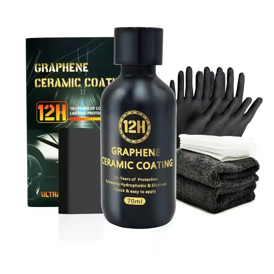 70ML Advanced Graphene Ceramic Coating Car Care 12H Detailing 10 Years Long Lasting Self Healing UV Track Technology Ultra High