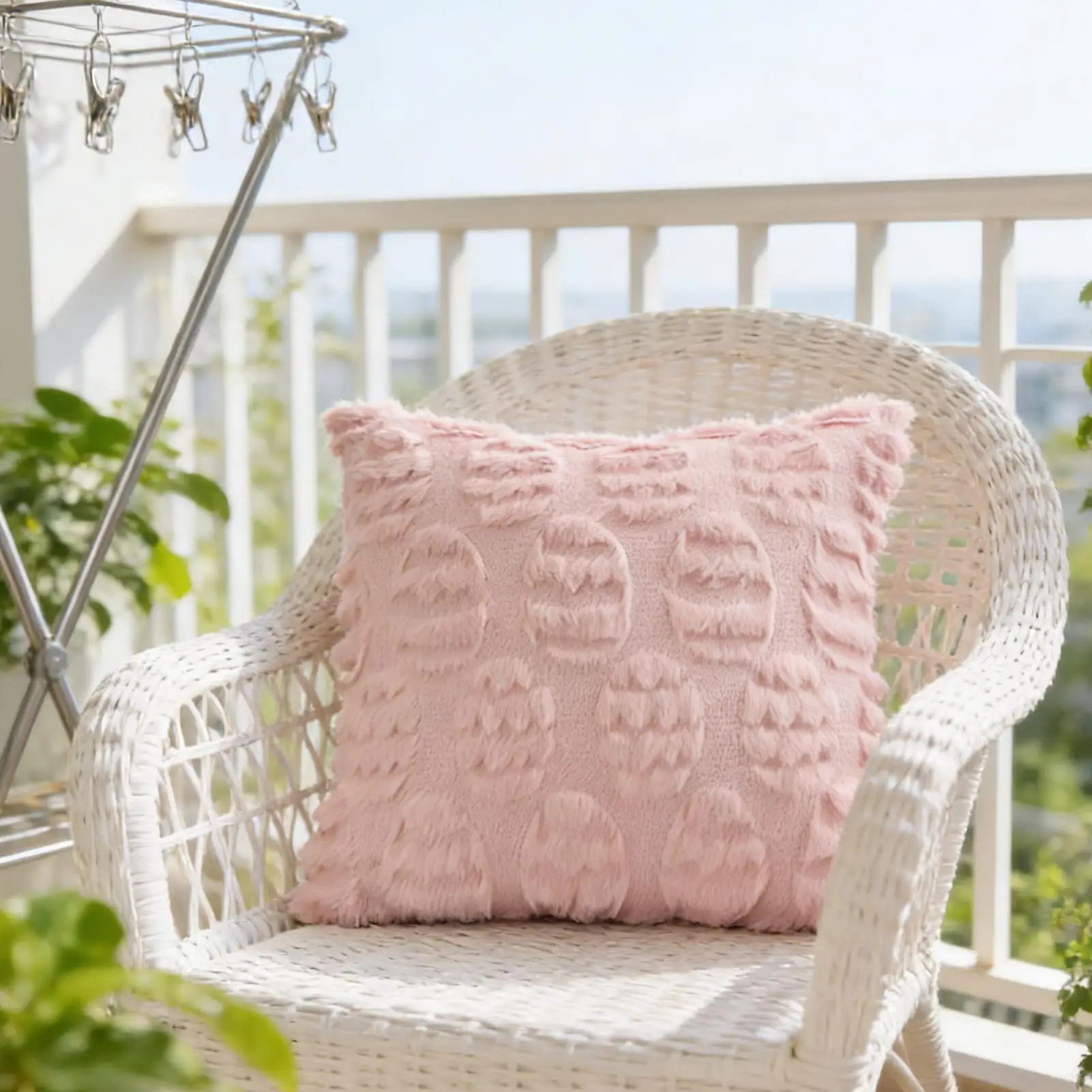 Easter Throw Pillow Cover 45x45cm Egg Print Soft Cushion Case for Sofa Couch Living Room Bedroom Farmhouse Holiday Home Decor - view 5