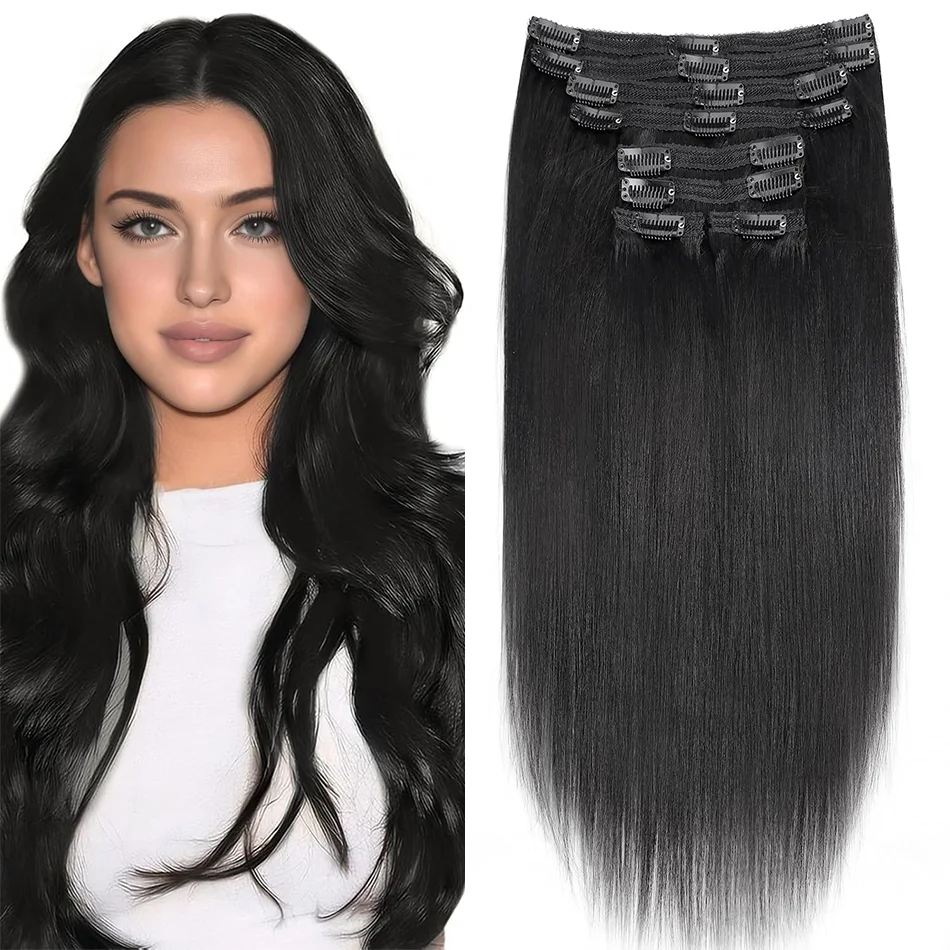 

Наращивание волос на заколках, 120 г, 8 прядей, натуральные, прямые, двойной слой, с 18 заколками, для женщин