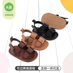 Baby Shoes Summer Sandal Cool Style High Quality PU and TPR Anti-slip Sole Todder Walking Shoe 0-9-18 Month 2024 Fashion BHX3205