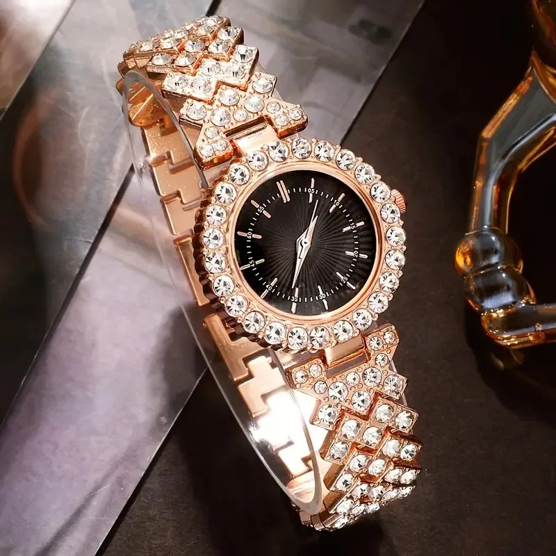 Женские роскошные часы с бриллиантами и большим циферблатом, женские часы, женские часы со стальным браслетом, кварцевые наручные часы, модные деловые наручные часы