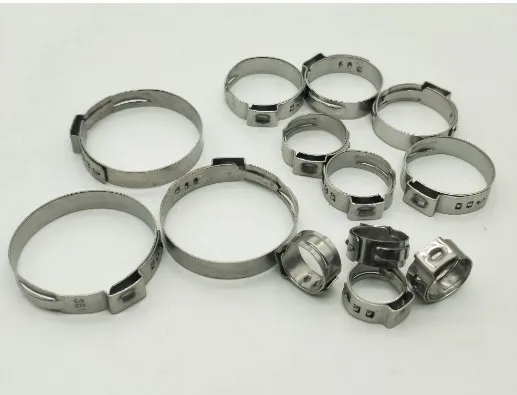 Free shipping middle size pipe Clamps High Quality 10PCS Stainless Steel 304 Single Ear Hose Clamps Assortment Kit Single