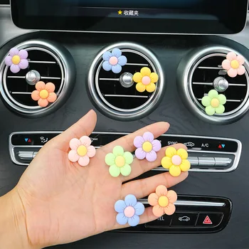 6 ชิ้น/เซ็ตดอกไม้รถ Outlet Vent คลิปขนาดเล็ก Daisy เครื่องปรับอากาศคลิปตกแต่งภายในรถของขวัญสําหรับสาว