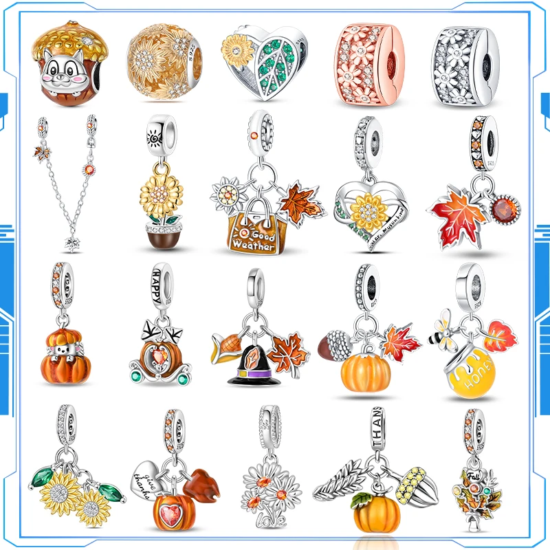 

925 Silver Summer Daisy Maple Leaf Three-Piece Charm Suitable For Keychain Women's Bracelet Any Occasion Holiday Birthday Gift
