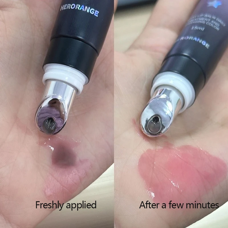 جل أحمر شفاه متغير اللون بتأثير الجيلي، مرطب وردي اللون يتغير حسب درجة الحرارة، ملمع شفاه شفاف بتأثير المرآة، غير لزج، مرطب شفاه