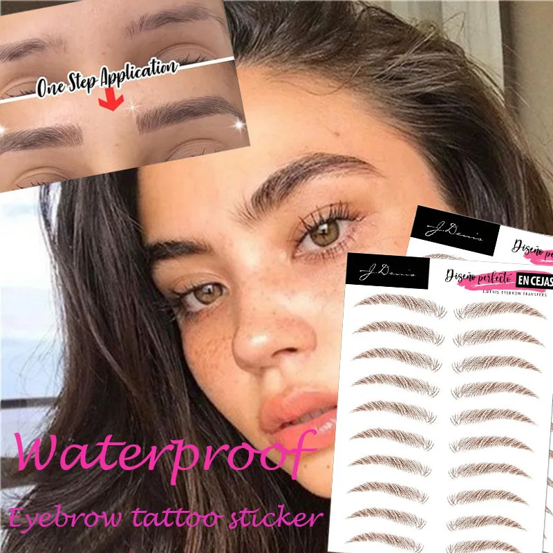 Autocollant de sourcils à base d'eau 6D, faux sourcils ressemblant à des cheveux, autocollants de tatouage, imperméable, longue durée, rehausseurs de sourcils, outils de maquillage