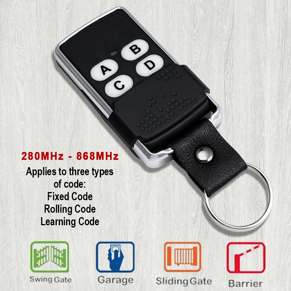 280MHz-868MHz Multi Frequency Universal Garage Door Remote Control Duplicator 390 315 433MHz Fixed Rolling Code Transmitter