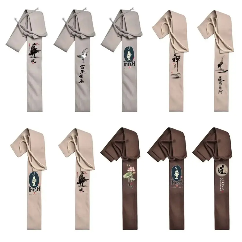 

130cm Fishing Rod Bag Canvas Large Capacity Folding Fishing Bag Thickened Chinese Style Fishing Tackle Bag Fishing Accessories
