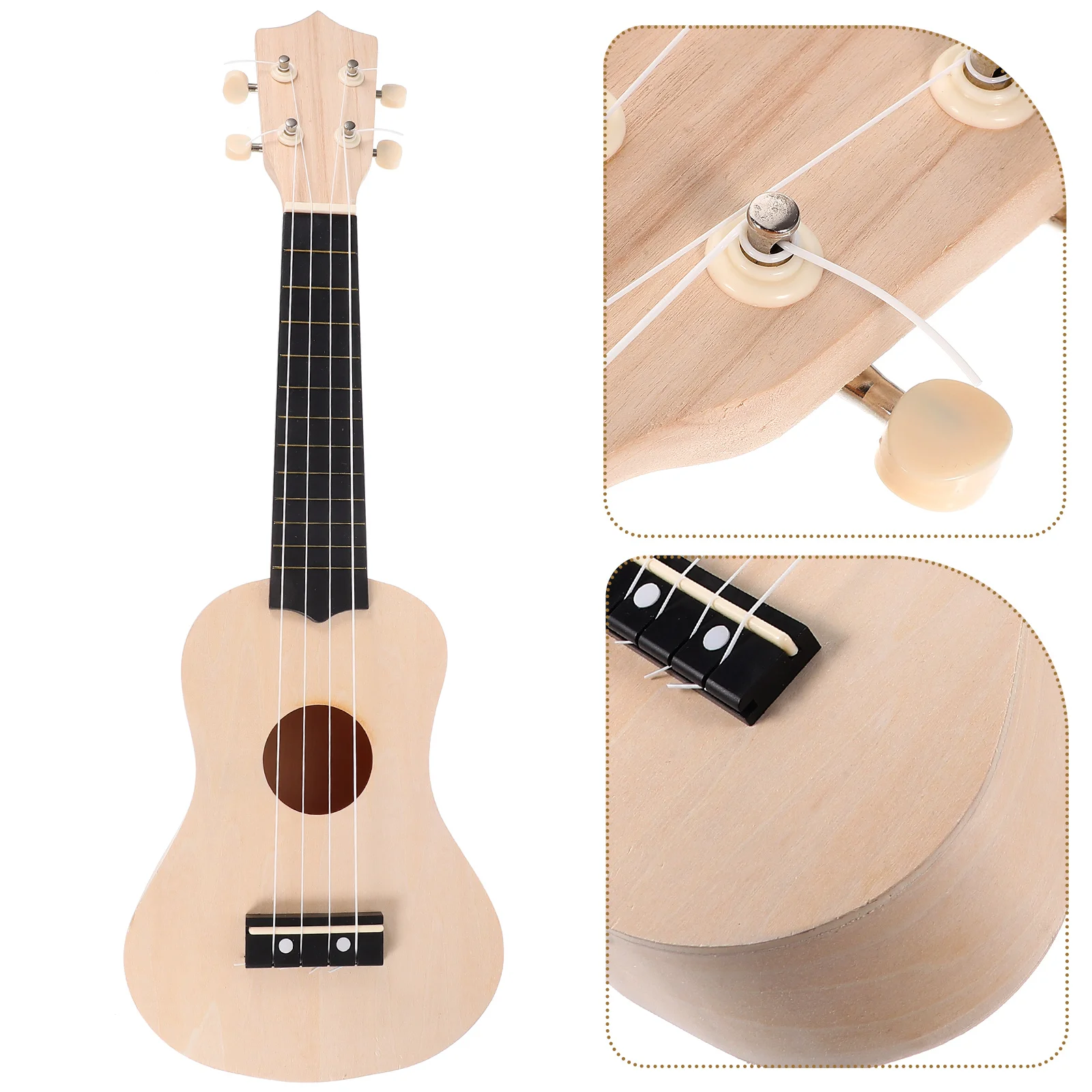 Hand-assembled Ukulele Material Kit DIY Guitar Self-painting Manual Handicraft Wooden Safe Materials