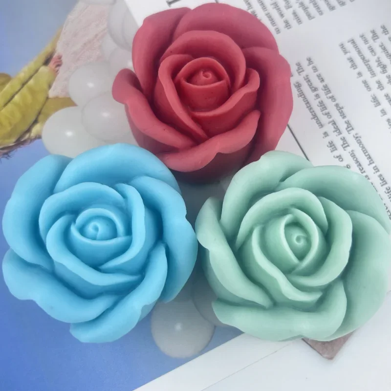 3D Flower Series Silicone Candle Mold Home Handmade Rose/Peony Scented Candle Making Supplies Diy Chocolate Cake Baking Tools