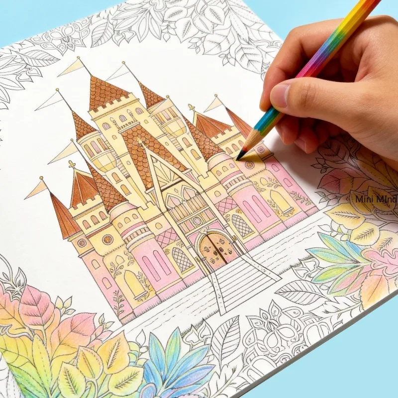 An Adult Decompression Coloring Picture Book, Featuring Dreamy Forest Patterns, Vivid Animal/Plant/Castle Patterns, Art Gifts