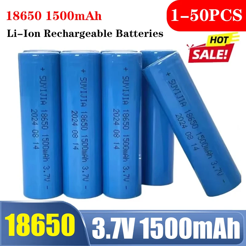 Original 18650 Battery 3.7V 1500mAh Li-ion Rechargeable Spare Battery for Medical Equipment Strong Light Flashlight Headlight