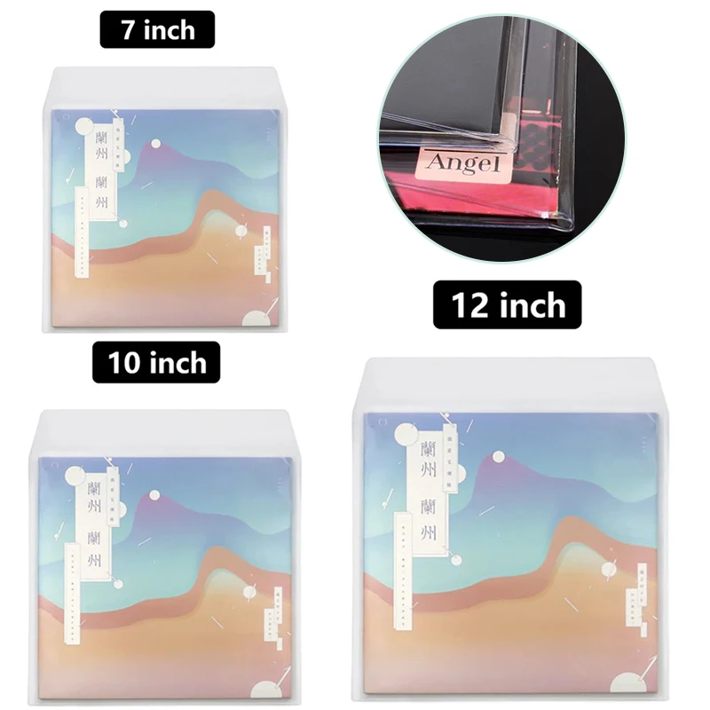 5PCS PVC Thicken Record Sleeves 7/10/12 Inch LP Vinyl Protective Outer Sleeves Reusable Flat Open Top Bag Cover for Audio Storag