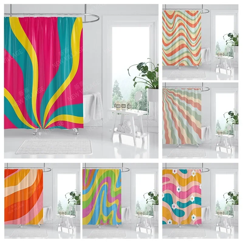 Waterproof fabric shower curtains Bathroom curtain accessories Bath curtain for shower 180x200 240*200 boho decoration abstract