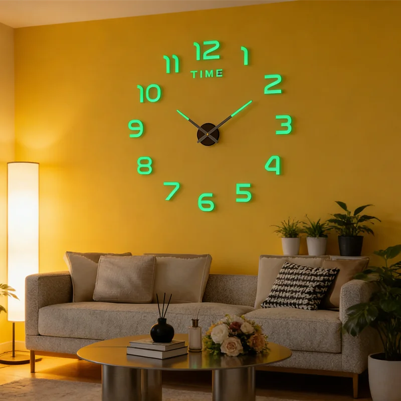 Versatile Large Format Clock - Acrylic Mirror Sticker Art for Indoor/Outdoor Walls, A Unique Decorative Clock for Living Room