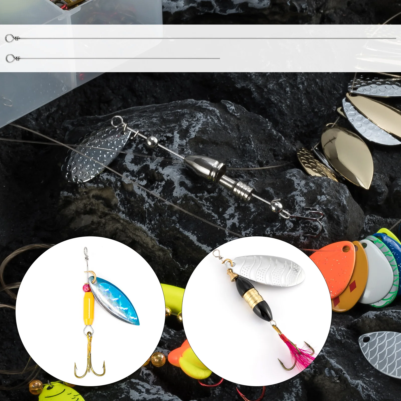 Eje giratorio de acero inoxidable para Spinnerbait – Dorado - imagen 4