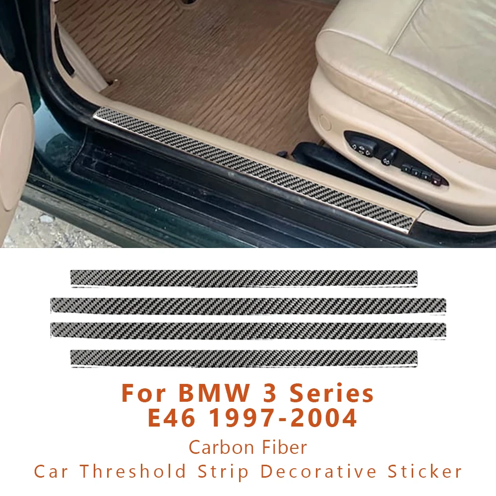 

For BMW 3 Series E46 1997-2004 Carbon Fiber Car Threshold Strip Pedal Decorative Stickers Interior Modification Auto Accessories