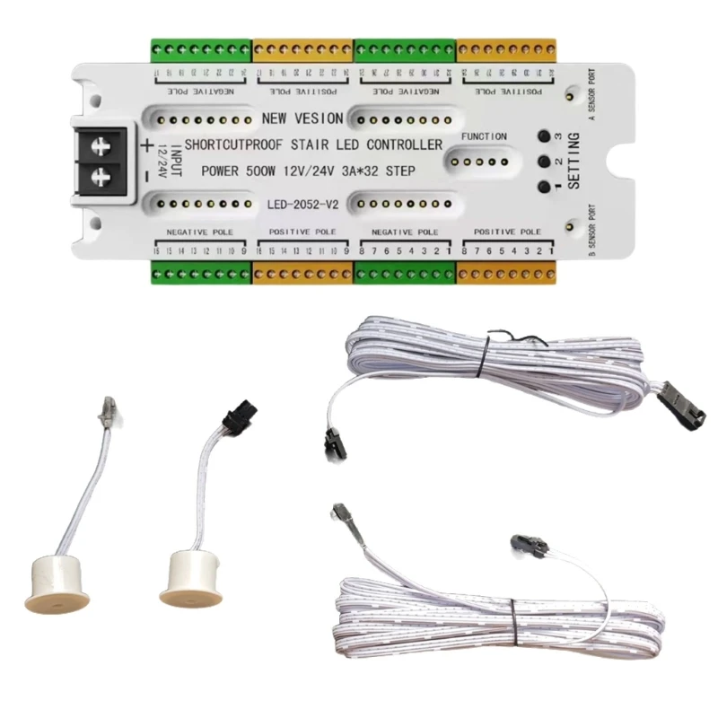 

32 Channel Motion 12V 24V LED Stair Light Controller Replacement Staircase Ladder Step Light Controller