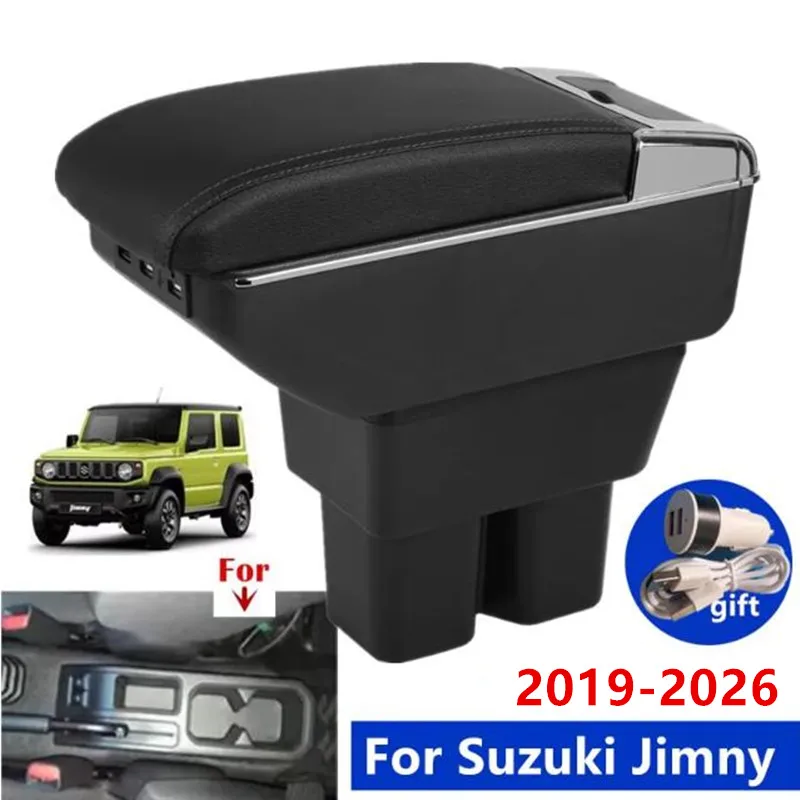 Für Suzuki Jimny JB74 JB64 JC74 2019-2026 3-Türer und 5-Türer Mittelarmlehnenbox Aufbewahrungsbox Getränkehalter Nachrüstung Autozubehör