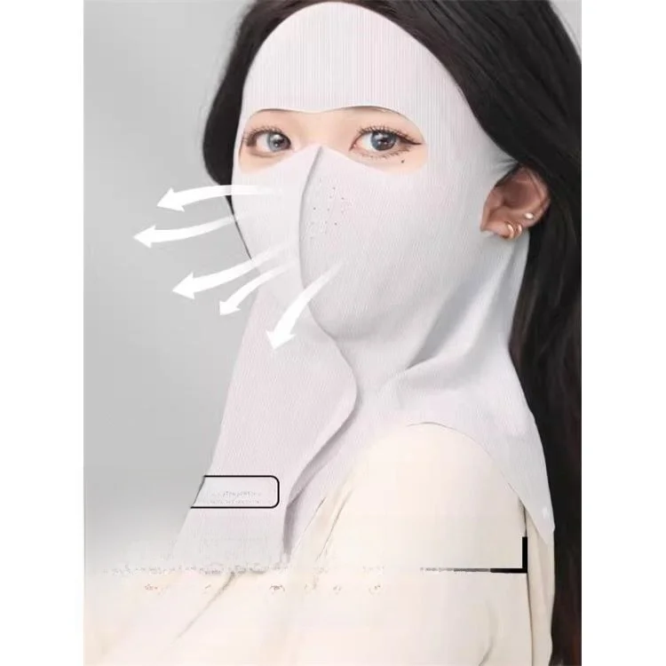

Women's Summer Thin Breathable UV Protection Face Mask Full Face Ne Covering One-Piece Bikini Design Cycling Anti-Uv Mask