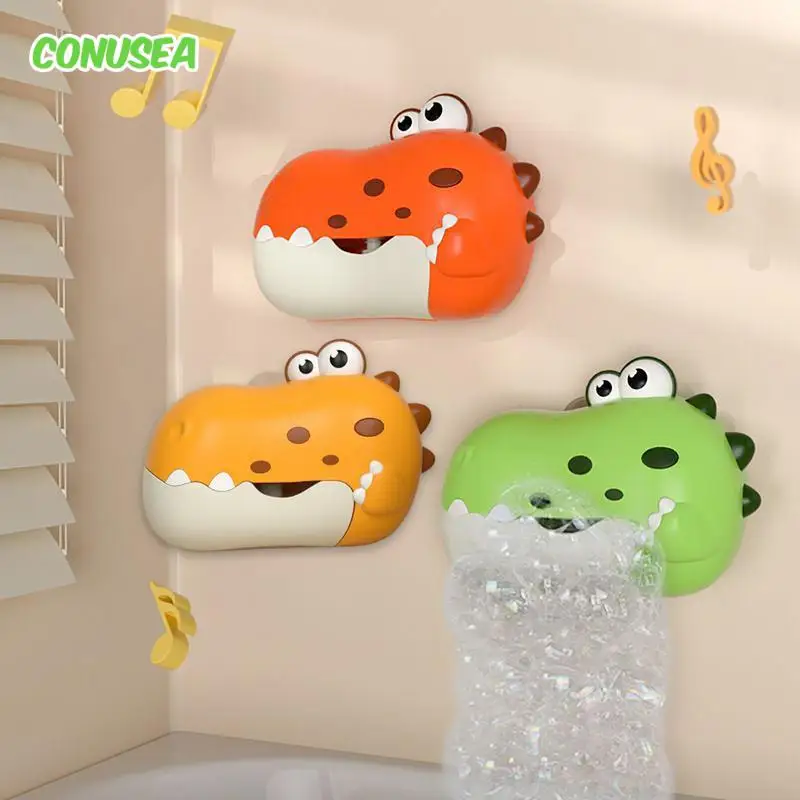 Dinosaurusbad Bubble Machine Muziek Automatische bellenblazer Elektrisch met zuignap Kinderen Badgenoot voor baby's