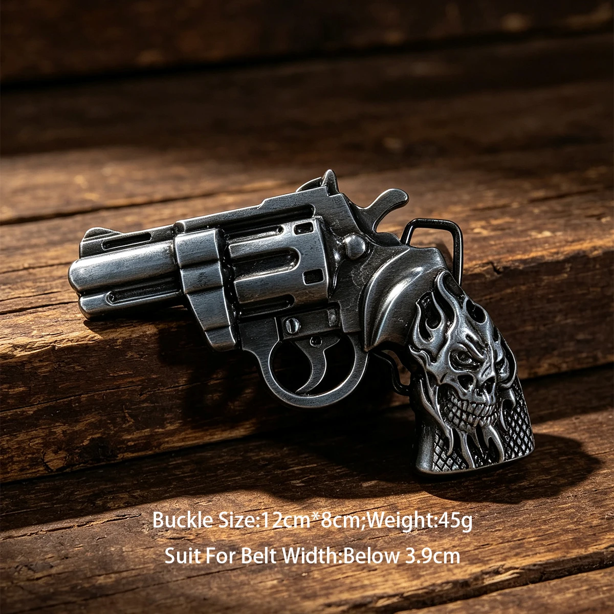 Zinc Alloy skull Gun Belt Buckle Western Cowboy Retro Punk Hip Hop Jeans Belt DIY Decorative Buckle For 3.6 3.8 3.9cm Width Belt
