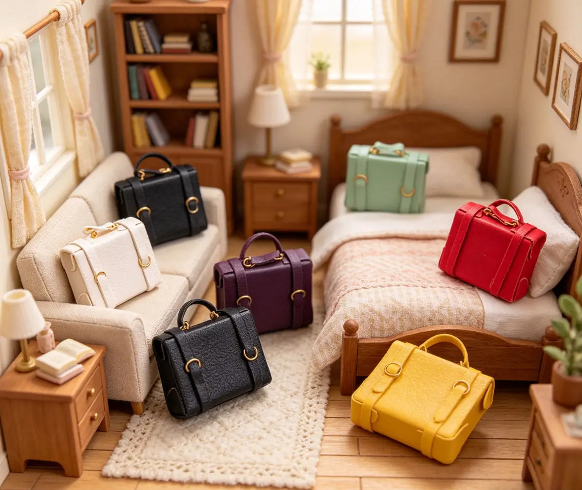 

Набор миниатюрного багажа для кукольного домика BJD в масштабе 1:12, миниатюрные имитационные чемоданы и портфели, аксессуар для DIY-диорам и фотосъемки