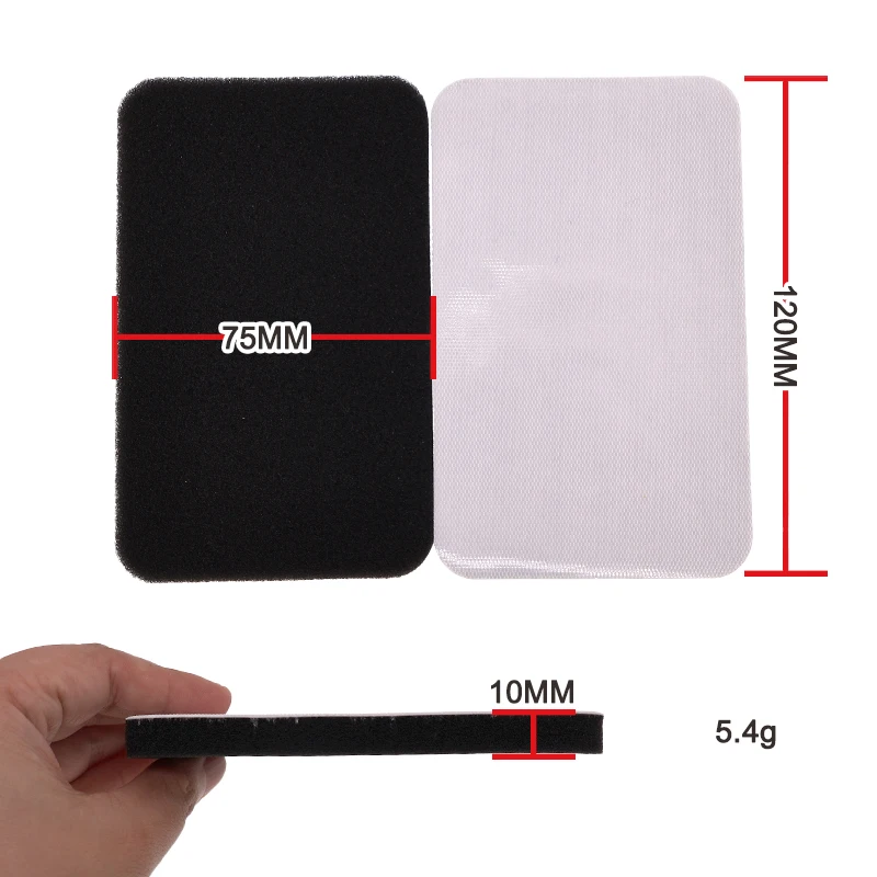 2 Pcs 75x120mm Square Interface Pad Polishing Sponge Set For Polishing Sanding Wood Wall Metal Thickness 10mm