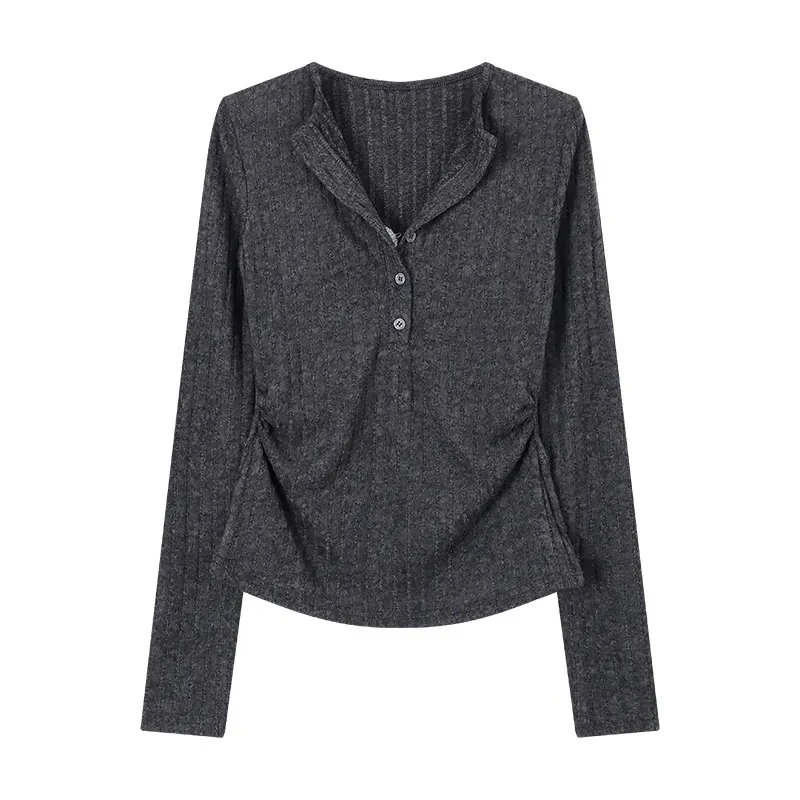 Hot girl pure desire fake two-piece niche lace splicing sweater female winter design unique slim bottoming top