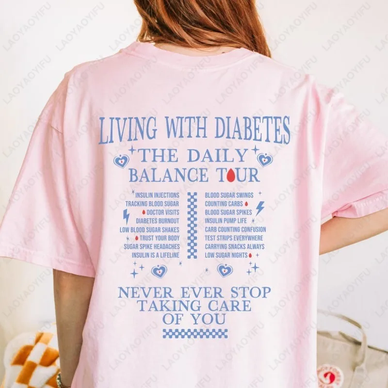 Still Sweet Diabetes Warrior Tour Cotton Tshirt for Diabetic We Wear Blue Ribbon Clothes Men Women Creative Funny Cool Cute Tees
