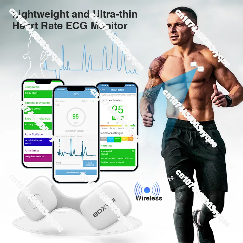 BOXYM Mobile 24H Heart Monitor Android Slim EKG Machine Portable Ecg Device Recorder Wearable Wireless Personal EKG Monitor