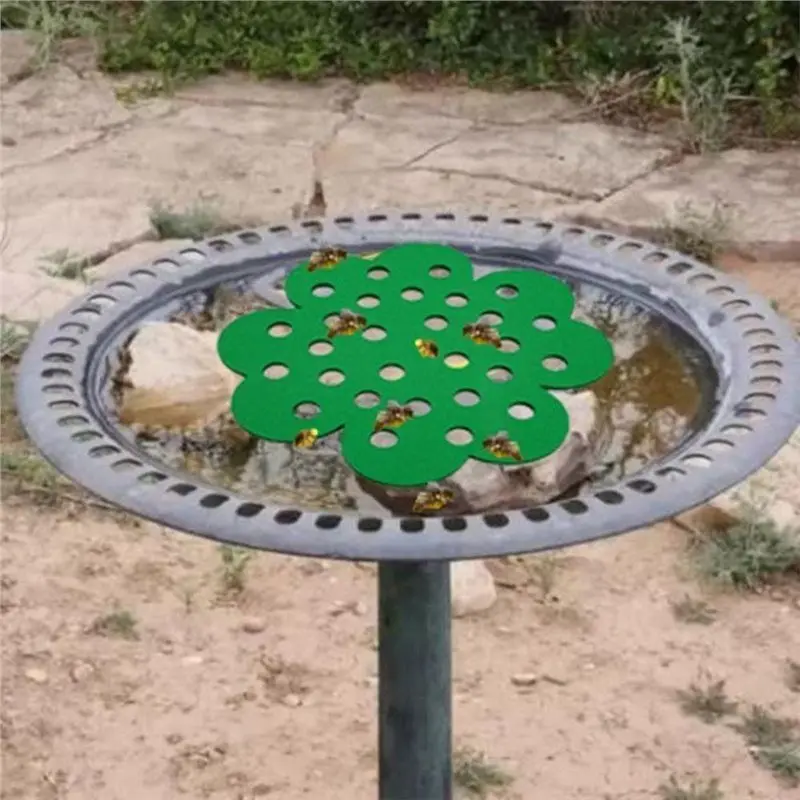 簡単使用4個入り花型浮遊式ミツバチ給水器PVCミツバチ給水ステーション装飾蝶ミツバチ給水器受粉者生息地