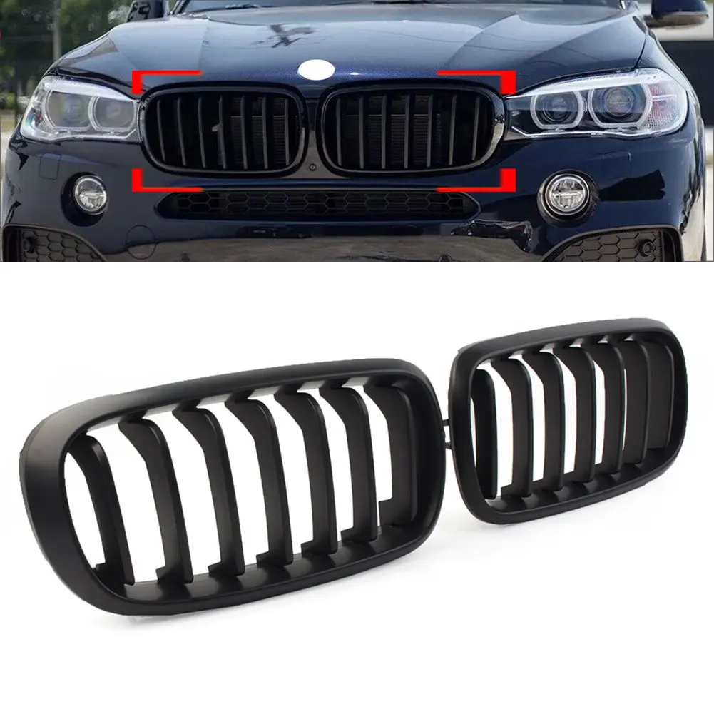 

Matte Black Car Front Bumper Kidney Grille Single Slat Grill For BMW X5 F15 2013-2017 For X6 F16 2014-2018