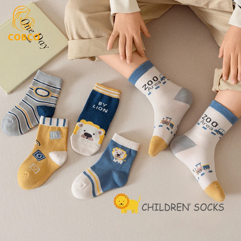 

5 Pairs/set Medium Length Children Sock Cartoon Comfort Warm High Quality Baby Socks Kids Socks Four Seasons Newborn Accessories