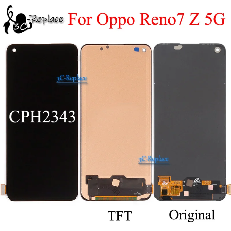 OPPO Reno7 CPH2533 6.43インチ Amoled / TFT Black 6.43 Inch For Oppo Reno7 Z 5G CPH2343 LCD