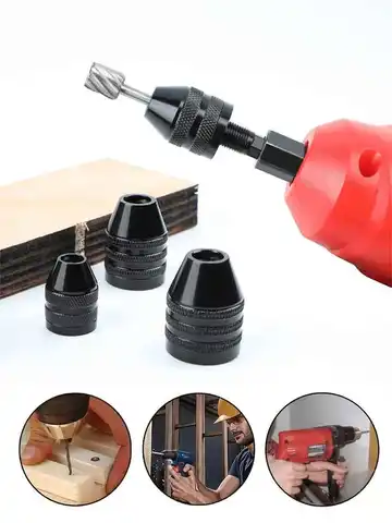 0.3mm-8.0mm Mini Keyless Chuck Electric Drill Bits Collet Converter Extension Screwdriver Chucks Adapter Fixture 1/4" Hex Shank