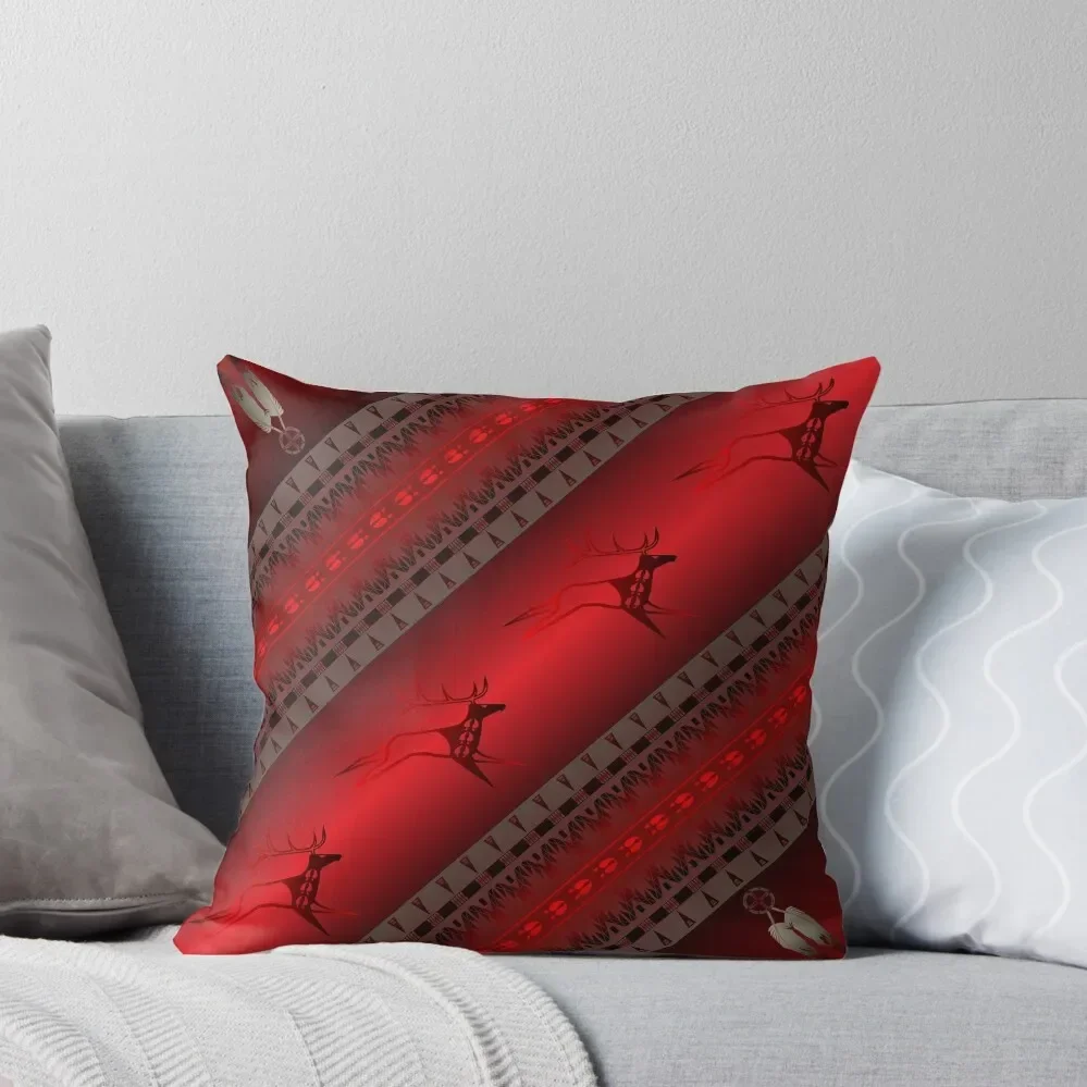 

Elk Spirit (Red) Throw Pillow Couch Cushions Pillowcase Cushion Cover pillow