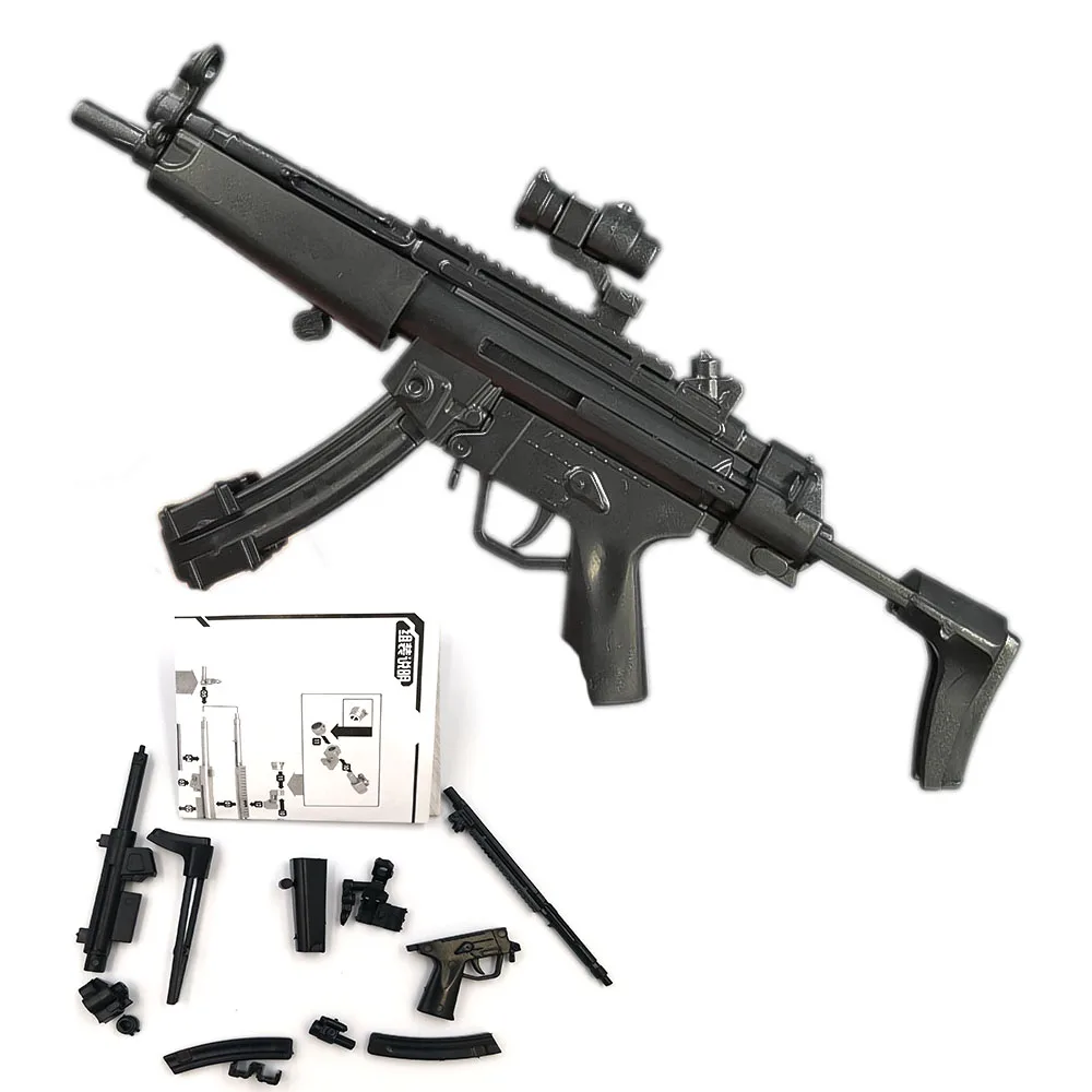 1/6 Scale 4D HK MP5 Submachine Toy Gun Model Puzzles Building Bricks Weapon Military For 12\'\'Action Figure