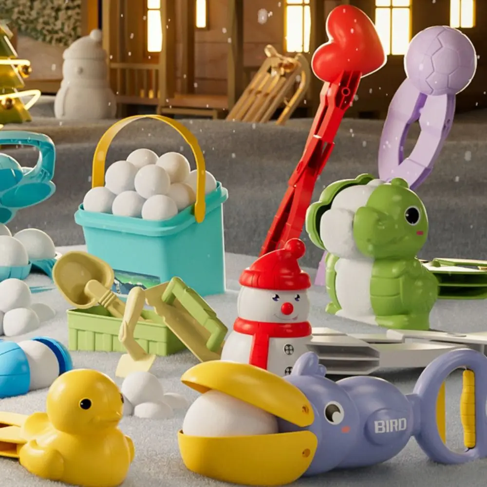 Duck Snowball Clip Dinosaur Snowball Maker Mold Love Heart Snow Ball Maker Sand Making Mould Outdoor Winter Toy