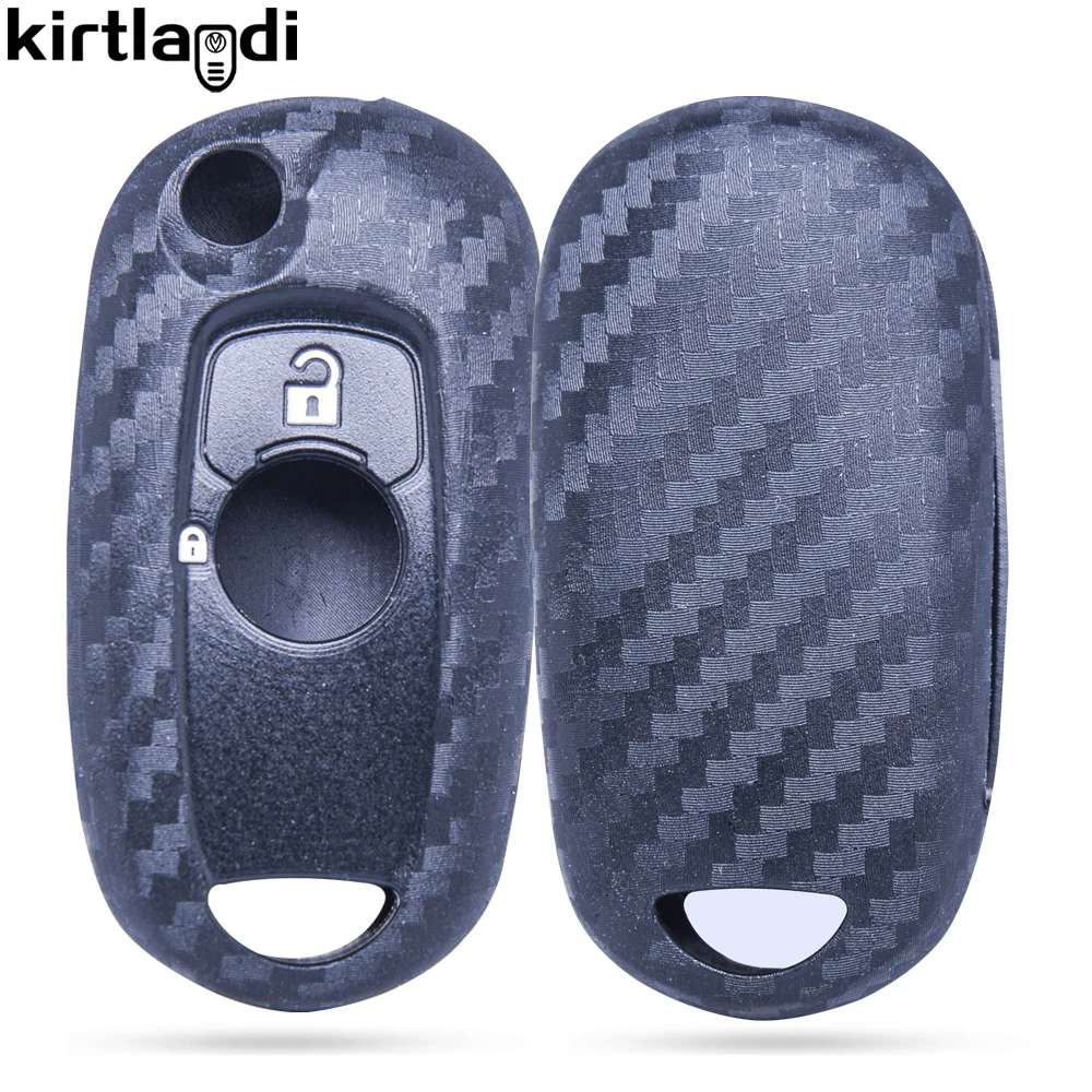 Silicone Carbon Fibre Car Key Cover Shell For Opel Vauxhall Astra K Corsa E Turbo Case For Buick VERANO ENCORE GX GL6 2015-2020