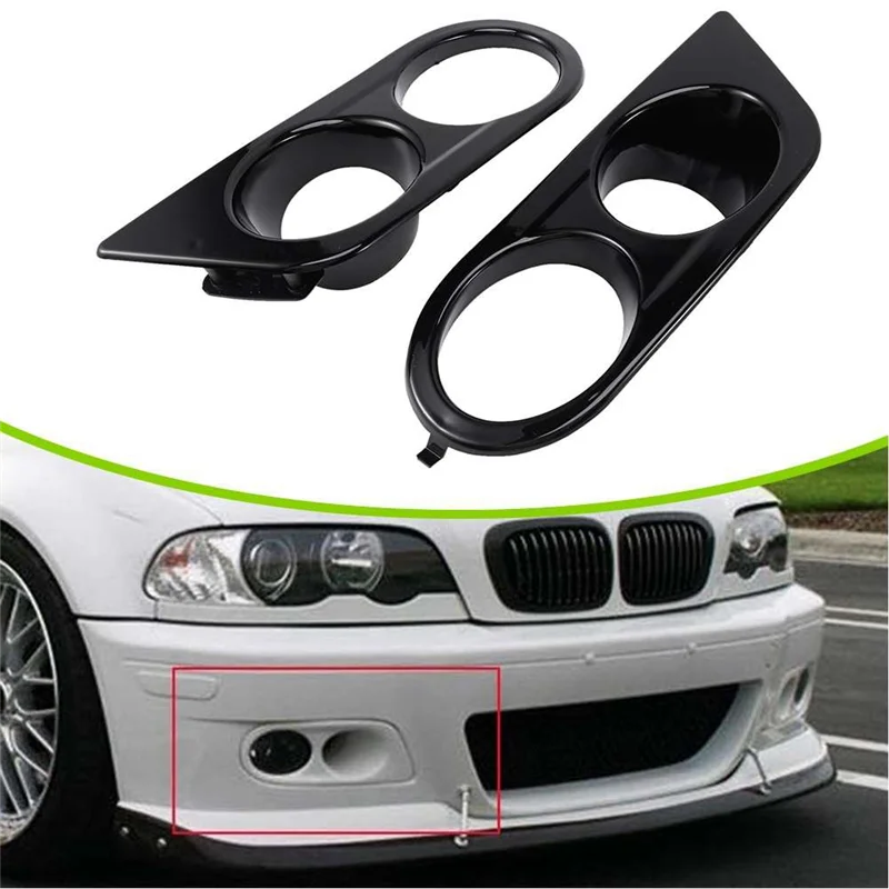 Fog Lamp Frame with Two Holes Front Bumper Mesh Grille Automotive for BMW 3 Series E46 M3 01-06 51112695255,