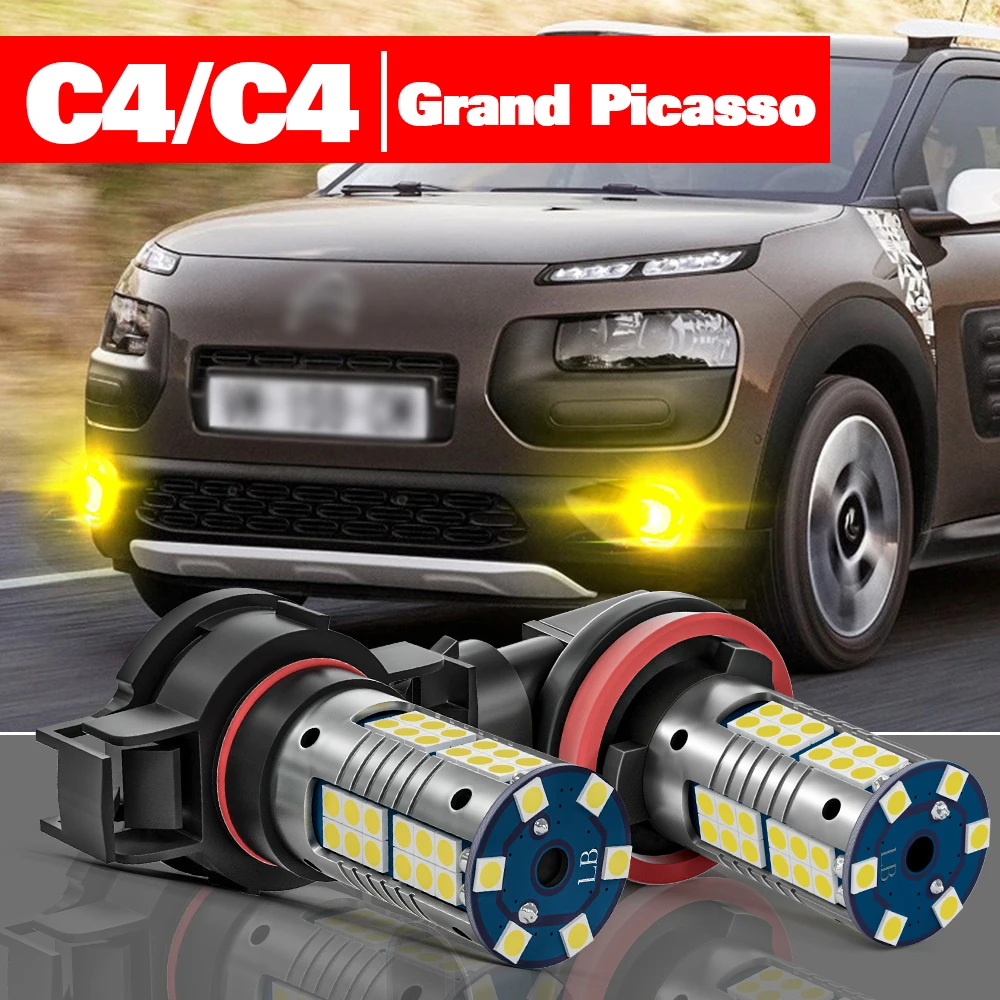 

For Citroen C4 Coupe Aircross Cactus Grand Picasso 1 2 2004-2019 Accessories 2pcs LED Fog Light 2012 2013 2014 2015 2016 2017