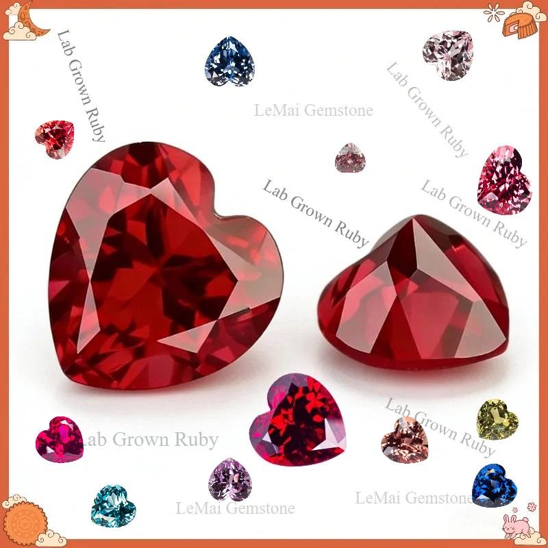 

Lab Grown Sapphire Heart Cut Synthetic Gems For Jewelry