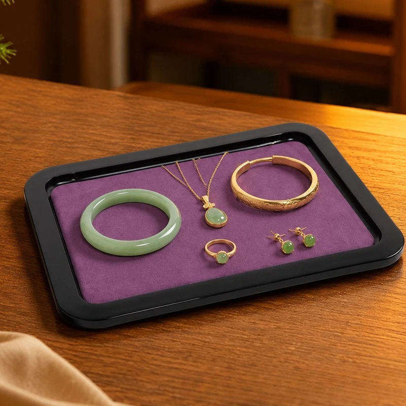High-end Lacquered Trays Gold Jade Jewelry Including Rings Necklaces Bracelets Trays Storage Items Home Decor Plateaux ZY40TP