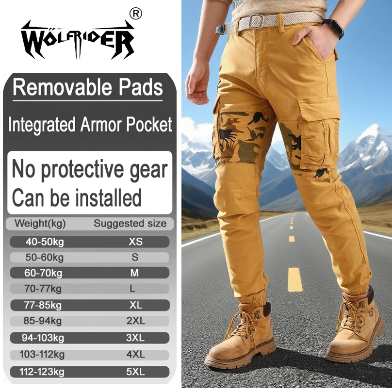 Motorcycle riding work pants anti slip fall protection padded safety clothing with armor pockets armor not included 052