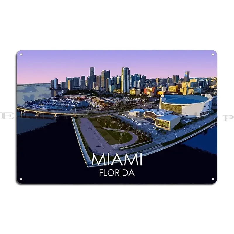 Miami Florida Usa Print Metal Sign Party Wall Mural Design Create Painting Tin Sign Poster