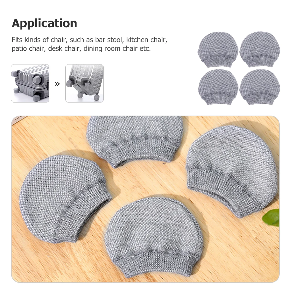 

4pcs Wheel Protective Covers Chair Feet Protectors Non-Slip Table Leg Floor Cushioning Soft Furniture Covers for Home Office